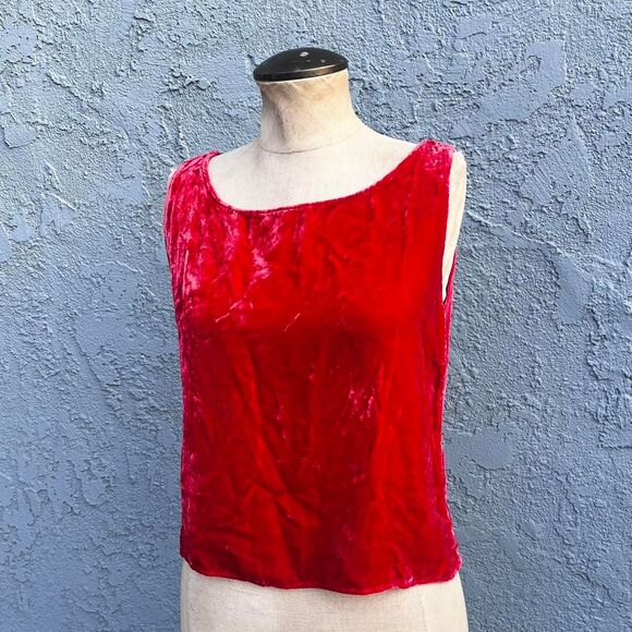 Red Velvet Tank Top Size Small Evening Whimsygoth Vamp - Picture 1 of 8